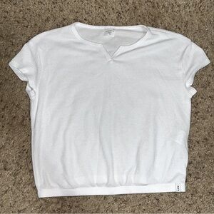 GIRLS ABERCROMBIE & FITCH BASIC RIBBED WHITE T-SHIRT / SIZE 13/14 / KIDS